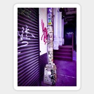 Purple NYC Street Pop Art Graffiti Stickers Sticker